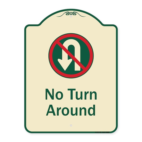 Designer Series-No Turn Around With Symbol Tan & Green, 24" x 18", TG-1824-9808